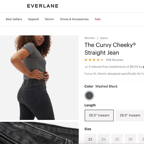 Everlane Charcoal Wash Cheeky Jeans - Picture 4 of 6